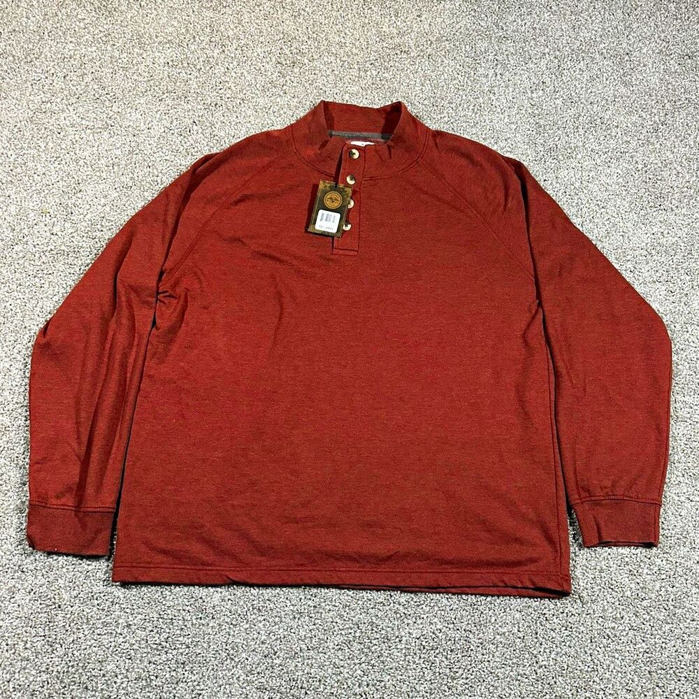 Copper & Oak Supply Henley Mens XXL Ginger Rust Pullover NWT
